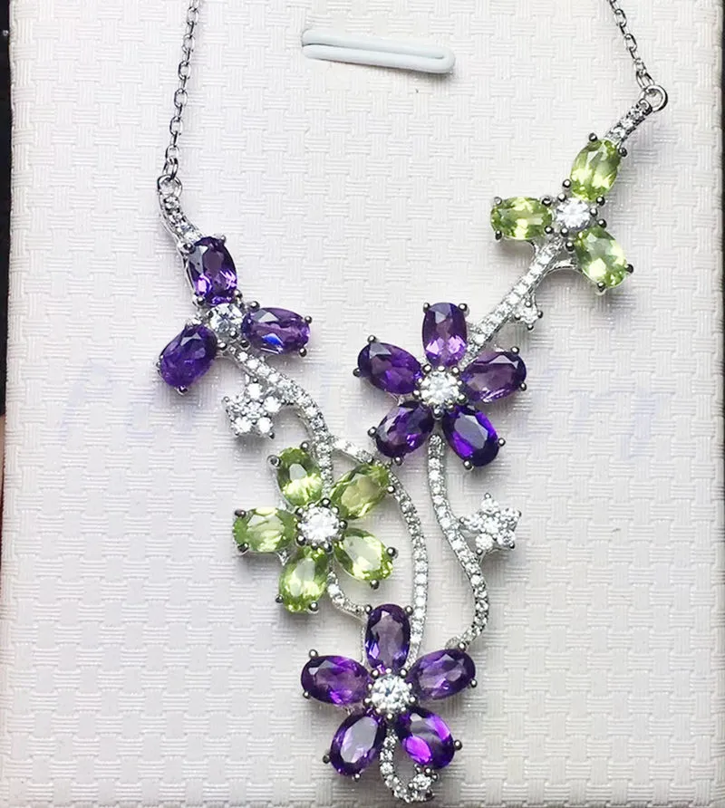 Real amethyst stone necklace Clearance