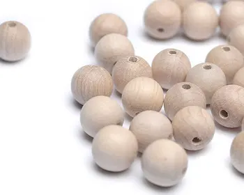 

15 mm Wood Round Beads Unvarnished, Pack of 15 pieces Natural 7NK167