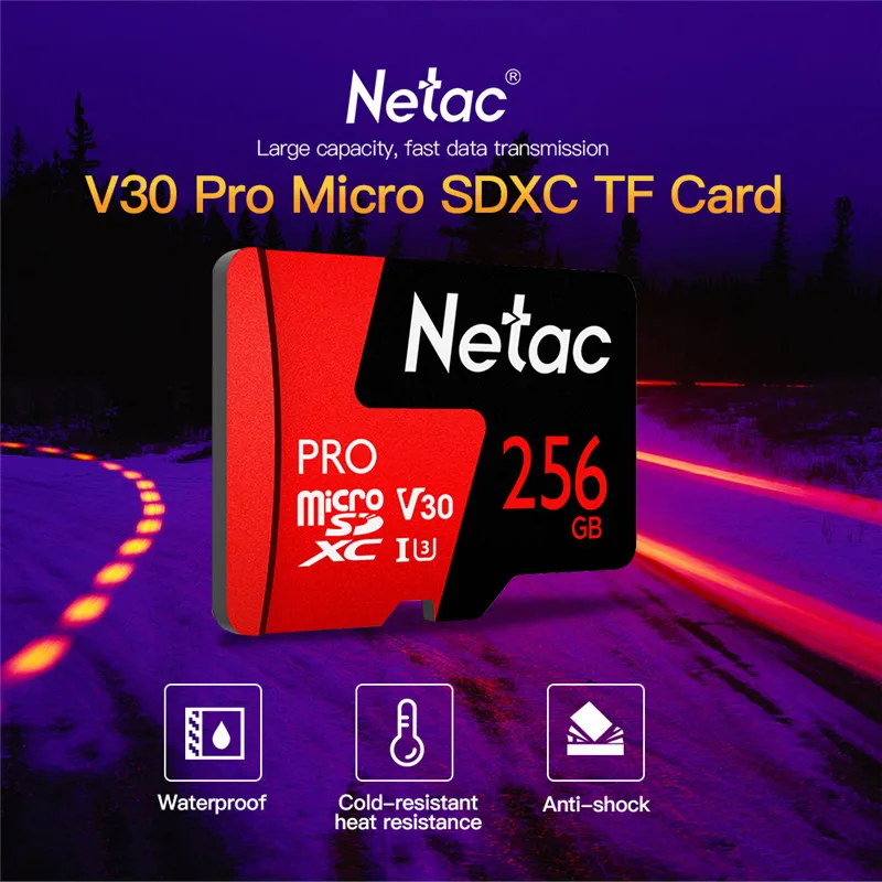 Netac Micro SD карта U3 V30 карта памяти 64 Гб 128 ГБ 256 Гб MicroSD 100 м/с P500 Pro класс 10 TF карта для смартфона cartao de memoria