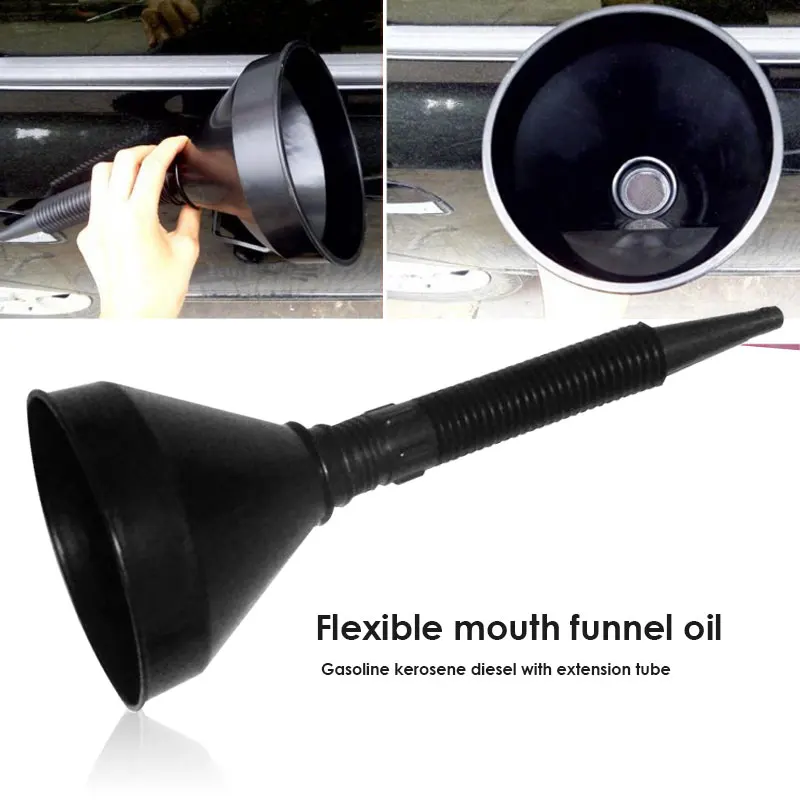 

1Pcs Car Motorcycle Spout Filter With Extension Hose Pour Oil Tool Diesel Gasoline Tool Truck Vehicle Plastic Filling Funnel