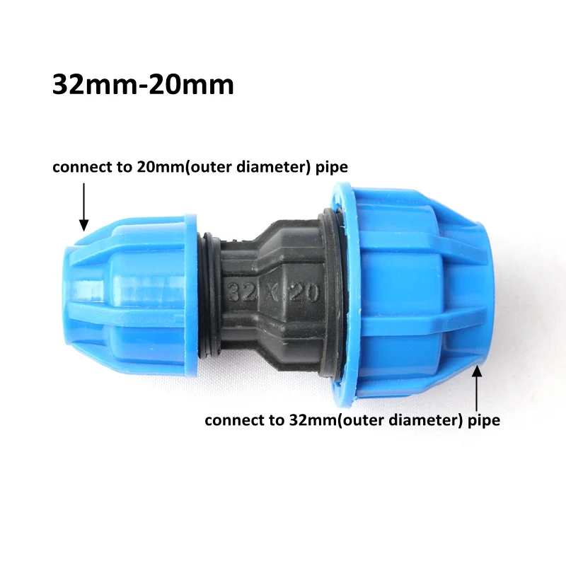 1 шт. NuoNuoWell PE 32 мм до 20 мм 25 мм трубы снижение прямой быстрый разъем для ремонта водопроводных Труб PPR ПВХ трубы адаптер шланг соединение