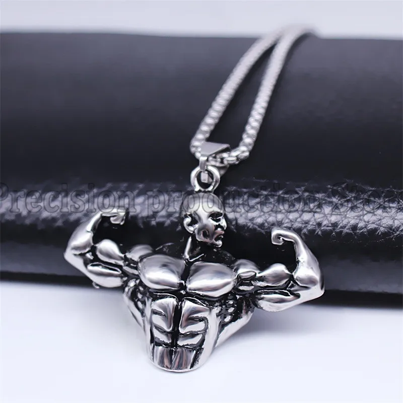 Exquisite Metal Bodybuilding Muscle Hercules Charm Pendant Necklace Gym Fitness Hiphop Steel Jewelry Necklace - Necklace AliExpress