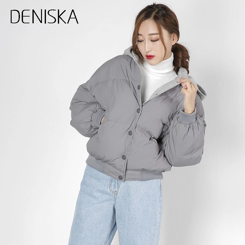 DENISKA 2018 Women Autumn Winter Jacket Coat Fashion Design Button