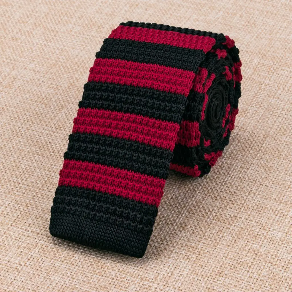 HH 333 New Classic Red Knitted Ties for Men Hi Tie Fashion Wedding