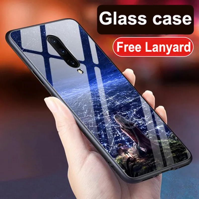 Для oneplus 7 pro Чехол oneplus 7 pro Чехол звездная звезда закаленное стекло Жесткий чехол для телефона oneplus 7pro 1+ 7 pro стеклянная оболочка coque