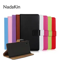 

Genuine Leather Wallet Flip Cover Case for Sony Xperia XA1 Ultra X Compact Real Purse Phone Bags