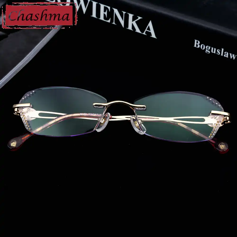 Chashma дизайнерская модная женская оправа для очков без оправы с бриллиантами