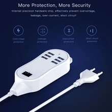 Универсальное 6-портовое USB настенное зарядное устройство 5 V питания несколько адаптер быстрой зарядки кабель/зарядное устройство с европейской вилкой