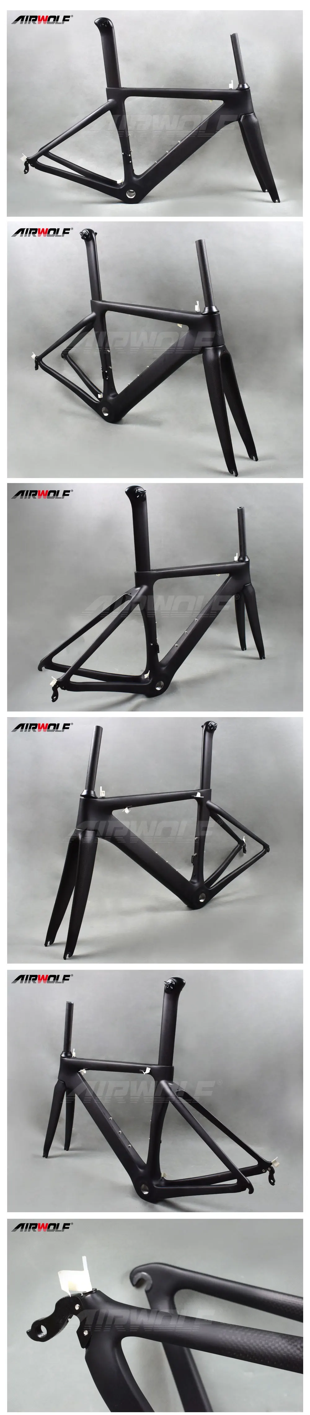 Sale 2018 Airwolf Carbon road frame BSA 3K matte/glossy bicicleta carbon frame fit for both Di2&Mechanical racing carbon bike frame 26