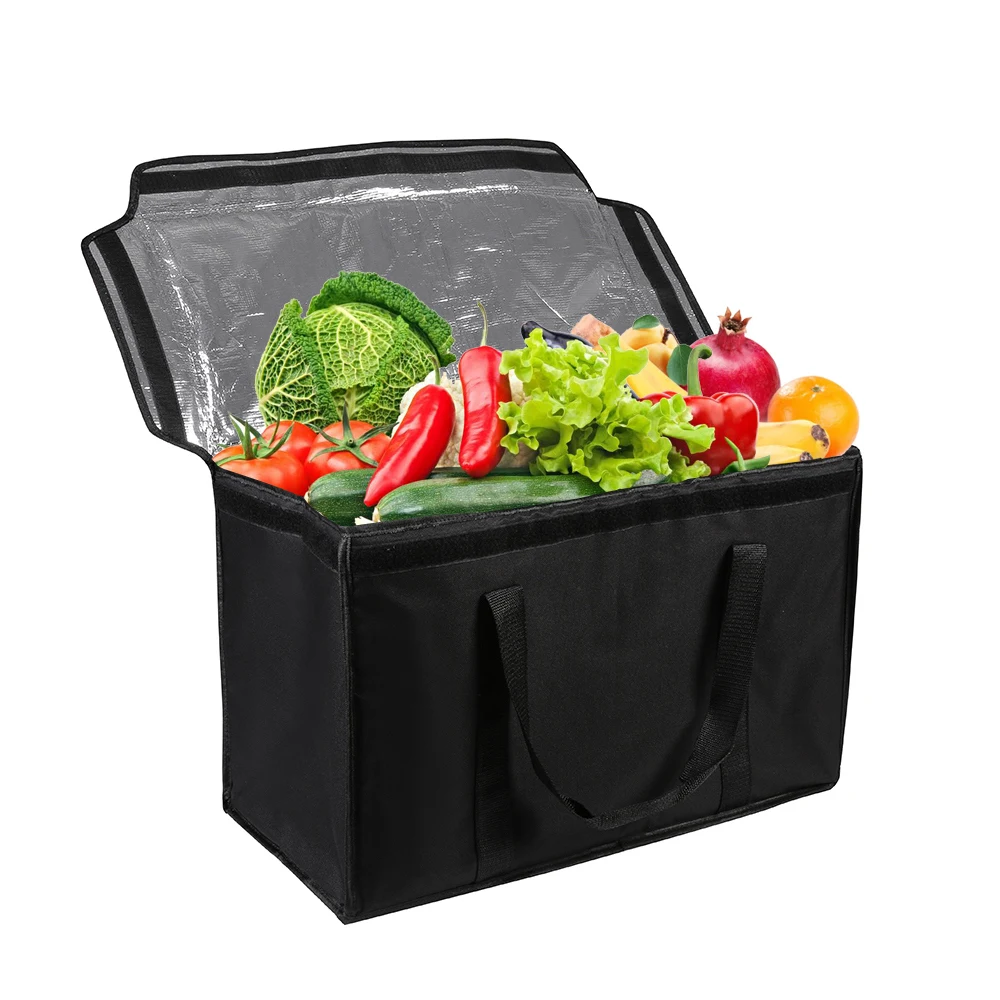 

Hook&Loop Preserved Shopping Box Bags Large Premium Handles & Reinforced Bottom Insulated Food Cooler Box Bags (57.5x29x38cm)