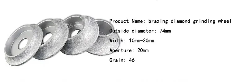 74*20 алмазный сегментный шлифовальный вакуумный паяный Алмазный профиль шлифовальный круг для вакуумной пайки алмазных инструментов