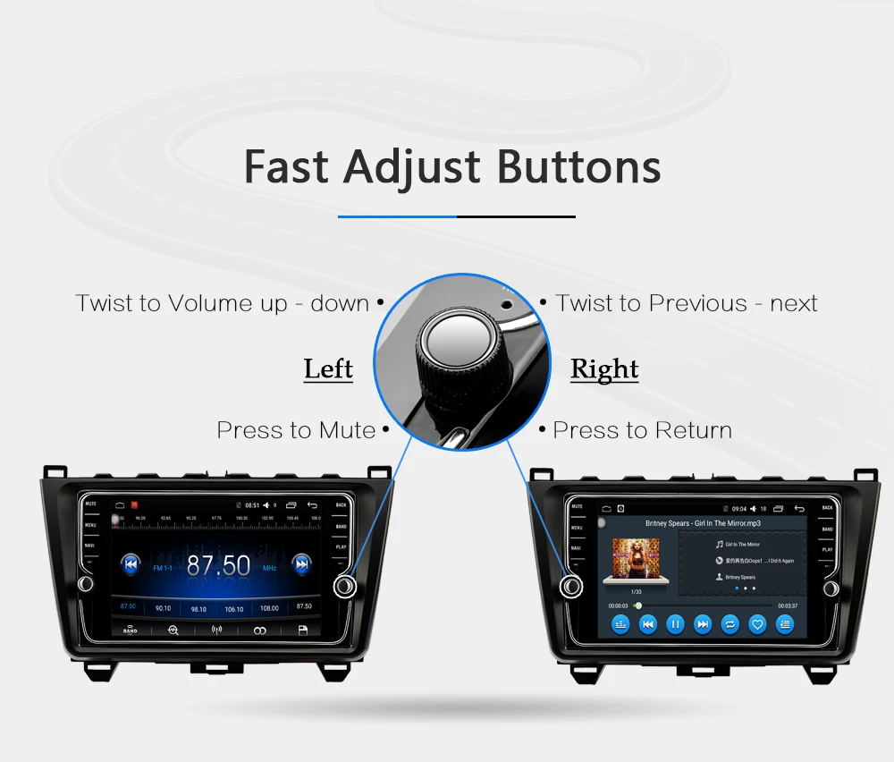 Cheap Funrover IPS 8" Android 8.0 2 din car dvd gps For Mazda 6 mazda6 2008 2009 2010 2011-15 Autoradio Glonass tape recorder usb WIFI 10