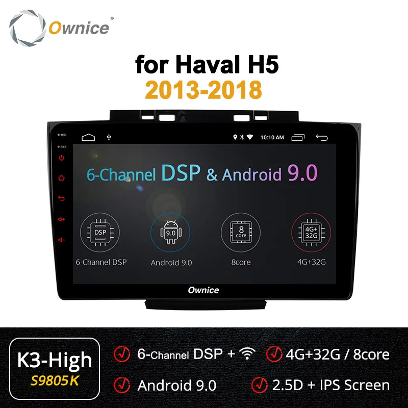 Ownice K3 K5 K6 Android 8,1 автомобильный dvd-плеер gps для Great wall Haval Hover H5 H3 2013- аудио Автомагнитола 360 панорама DSP 4G - Цвет: S9805 K3-High