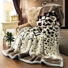 Blanket Ferret cashmere blanket warm blankets fleece plaid super warm soft throw on Sofa/Bed thicker2~4kg weight