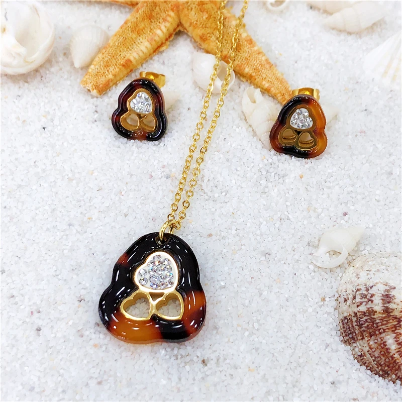 

Stainless steel jewelry CZ Crystal pendant mother loves pendant jewelry simple necklace mother's Day gift