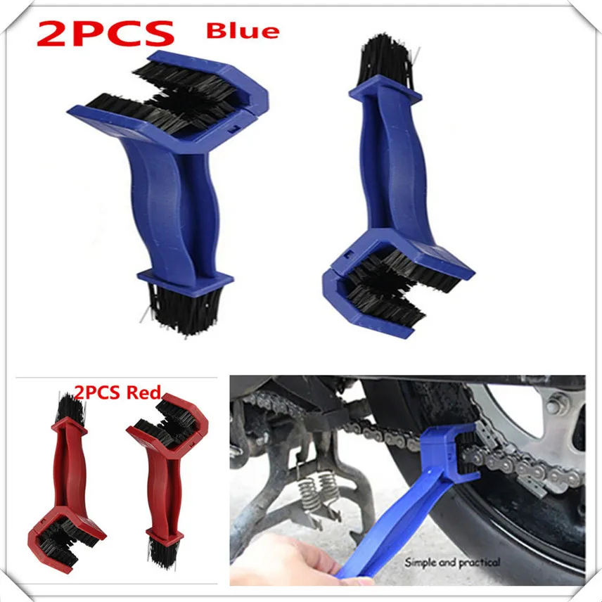 2pcs Scrubber Motorcycle blue bike set kit Gear Chain Brush Cleaner Tool For SUZUKI GSXR600 GSXR750 B-KING GSXR1000 GSXR600