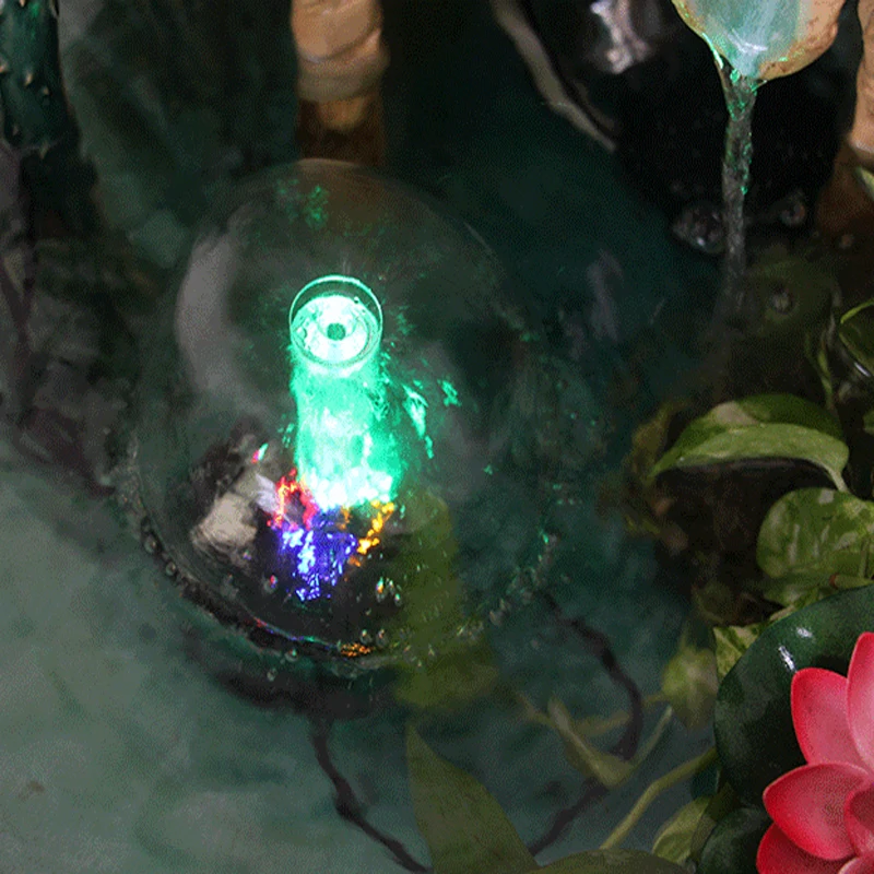 LED Mushroom Fountain With 8W/12V Submersible Pump Rockery Pond Pool