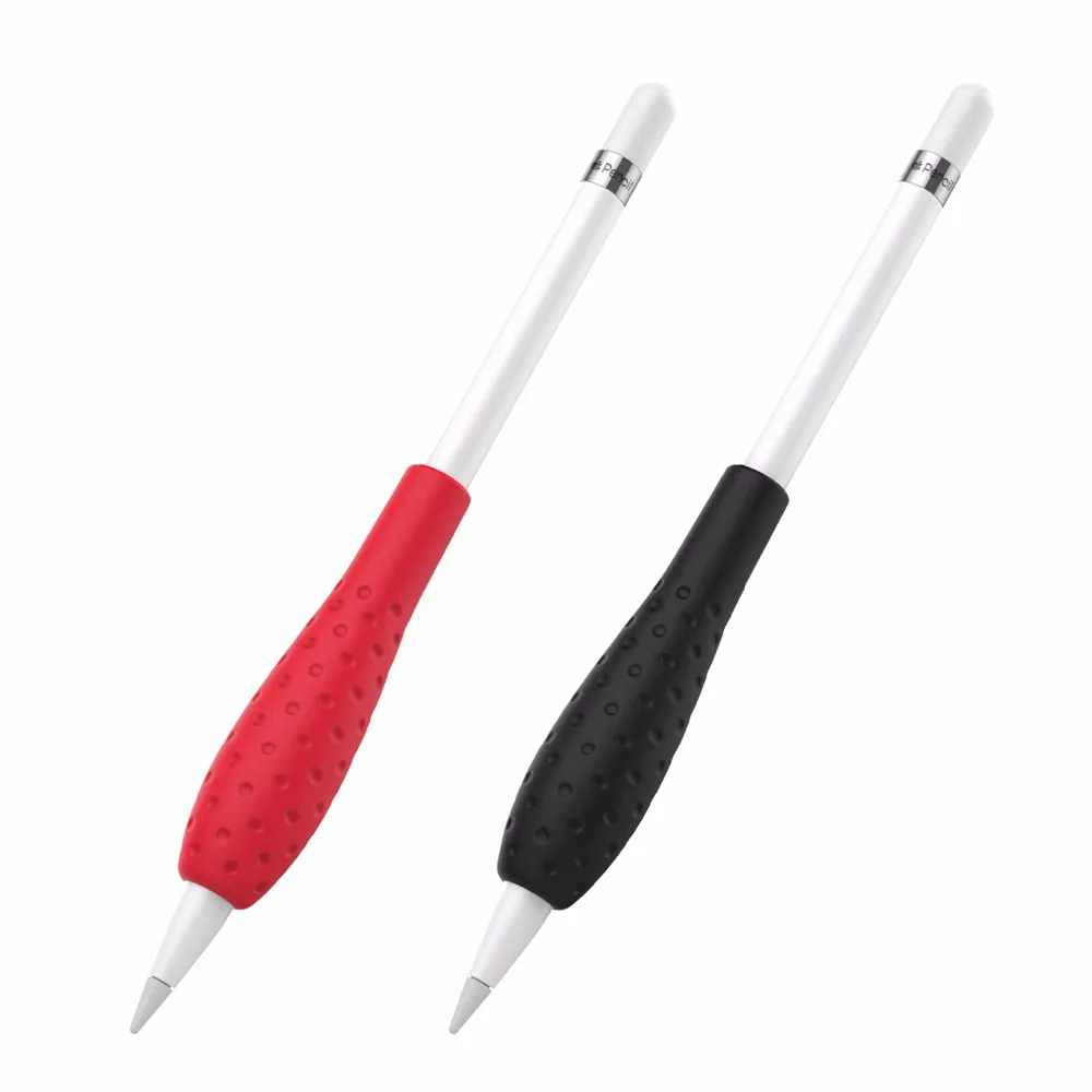 Защитный чехол MoKo Silicone Grip Holder Ergo для Apple Pencil(2 шт. в упаковке, белый и зеленый драгоценный камень, черный и красный