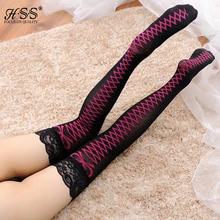 2016 summer style mujeres atractivas de la manera ultrafino tapa del cordón clubwear raya de seda medias medias para damas de boda largo 28d