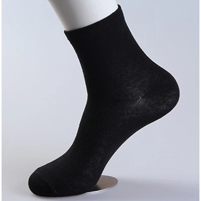5 пар летних дышащих мужских носков, короткие модные повседневные хлопковые мужские носки, мужские фирменные деловые однотонные короткие носки высокого качества - Цвет: Черный