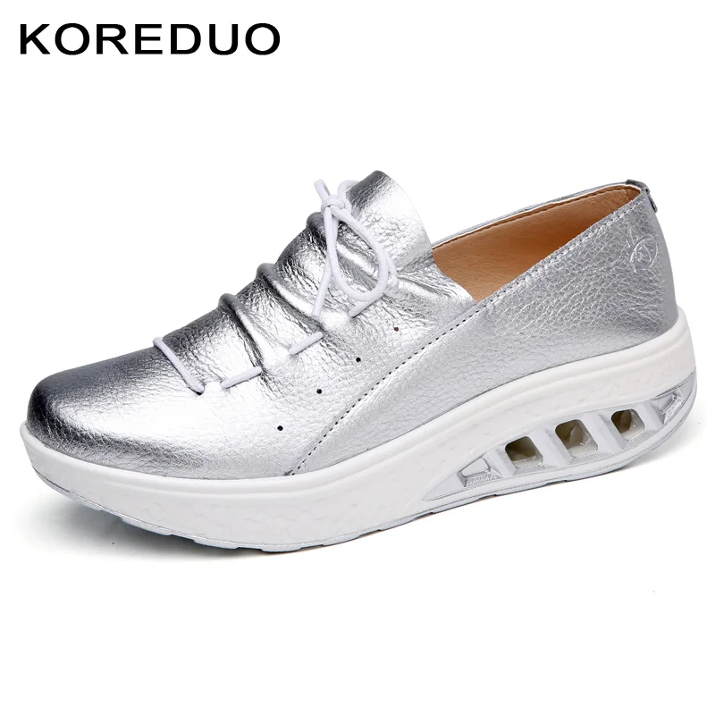 

KOREDU Women Flats Platform Shoes Genuine leather Lace up Women Sneaker Creepers slipony Female Casual Summer Ladies Shoes mw