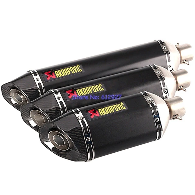 Universal Inlet 51mm Motorcycle Akrapovic Exhaust Pipe Muffler Carbon