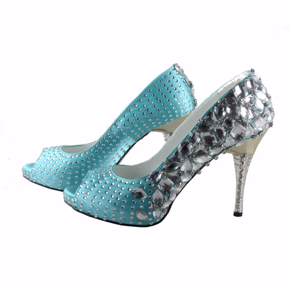 aqua blue high heels