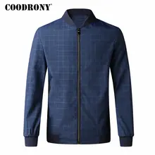 COODRONY, куртка-бомбер со стоячим воротником, мужская повседневная клетчатая уличная одежда, осень-зима, мужские куртки и пальто, Приталенная модель 8805