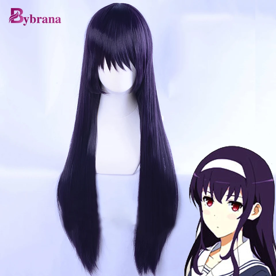 Bybrana Long Straight Hair Anime Game Wig Kasumigaoka Utaha