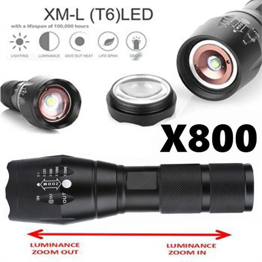 Военный Lumitact Alonefire X800 XML T6 светодиодный тактический фонарь для AAA или 18650