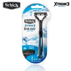 Original Genuine Schick XTREME3 Razor (1 razor + 2 blades) manual shaving for men in stock