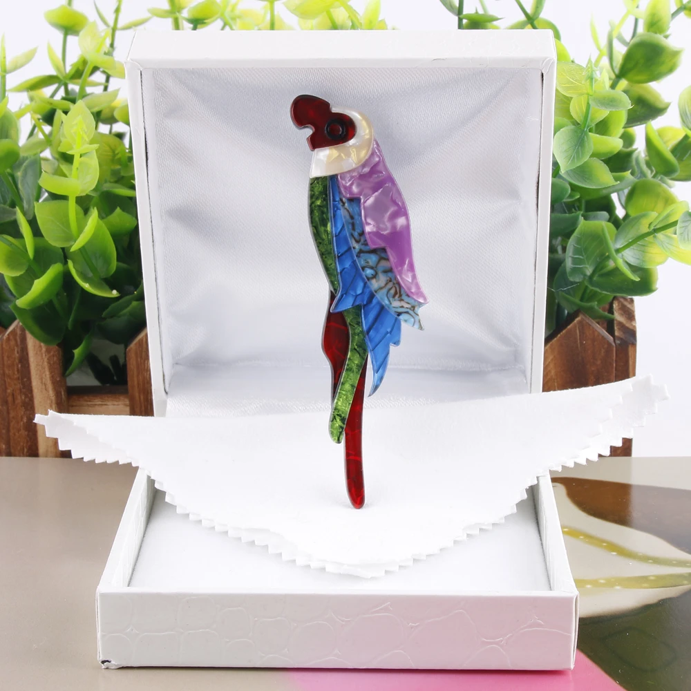 Fant& Jack ацетат попугай Броши для женщин модная брошь с животными Акриловые броши дизайн модное ювелирное изделие подарок Ограниченная серия