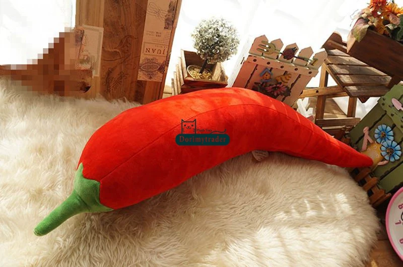 Dorimytrader New Novelty Toy 70cm Big Soft Plush Red Beauty Chili Toy 28'' Giant Stuffed Hot Pepper Doll Pillow Nice Gift DY60594 (15)