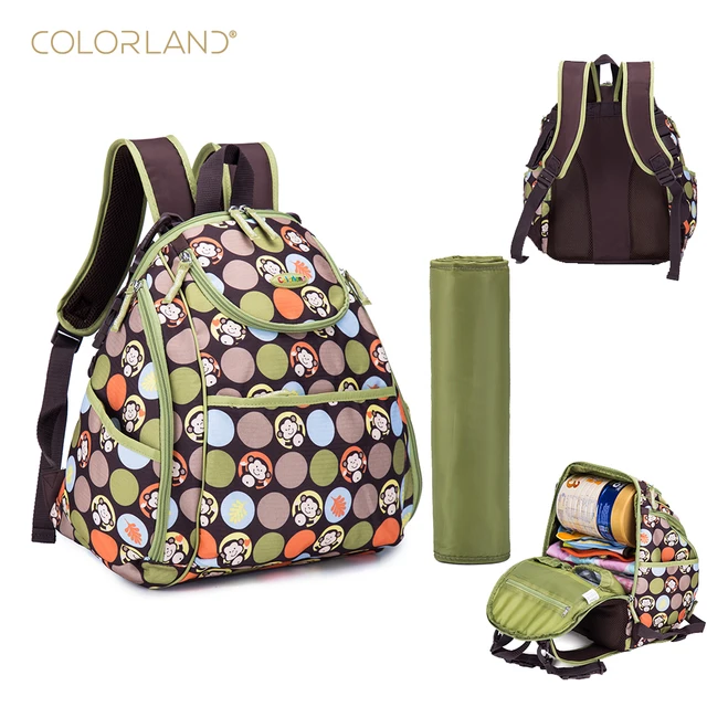 New Arrival Colorland Large Capacity Elegant Baby Diaper Backpacks New Arrival Colorland Large Capacity Elegant Baby Diaper Backpacks Bags With Changing Mat Multifunctional Ny Bag
