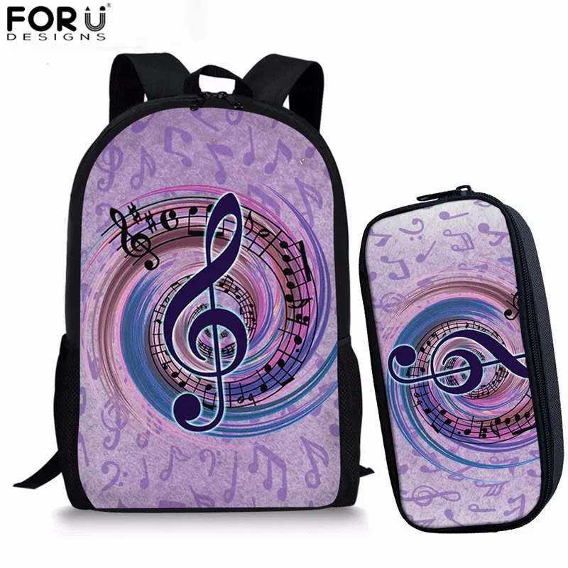 FORUDESIGNS/школьные сумки для девочек-подростков с музыкальными нотами; женский рюкзак для путешествий; школьная сумка для девочек; комплекты; Прямая поставка; mochila feminina - Цвет: Z2747C-K
