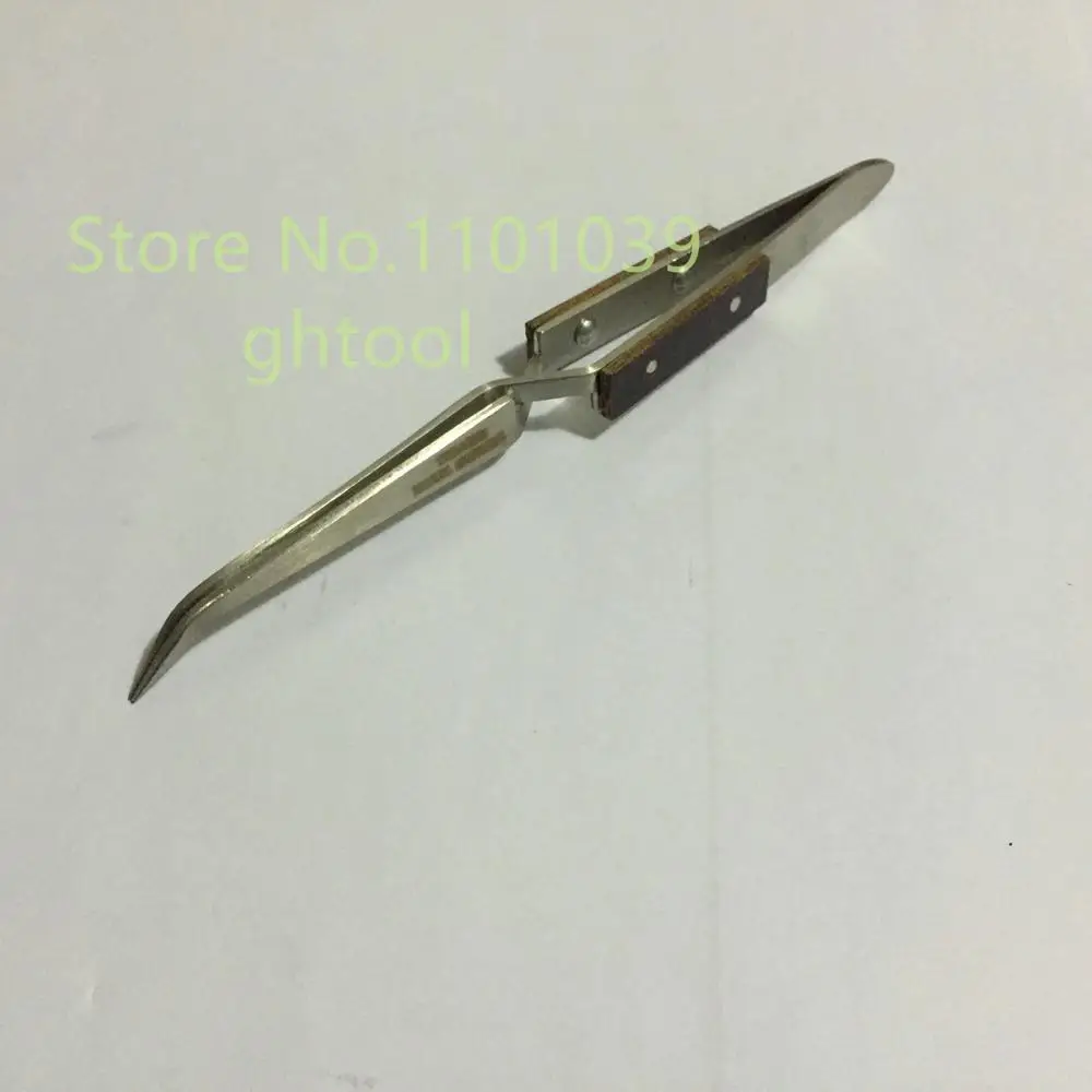 

Free Shipping 10pcs/lot Gem Tweezers Jewelry Diamond Tool Stainless Steel Cross-Lock Curved Tweezer Gem Holder jewelery tools
