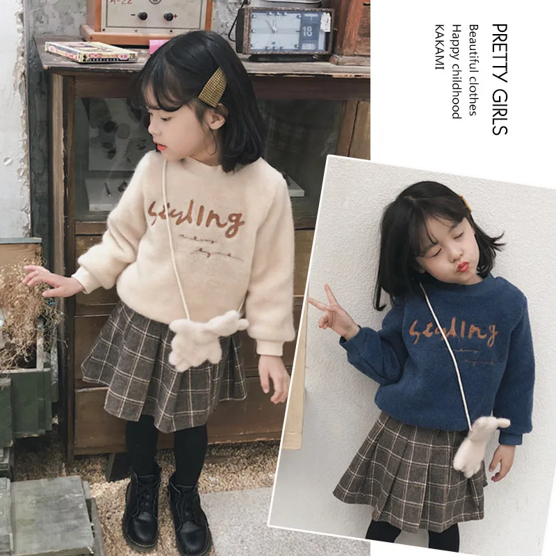 

Children's clothes 2019 spring and winter style infant baby kids clothing sets girls coat and skirts and bags 3 pieces jackets