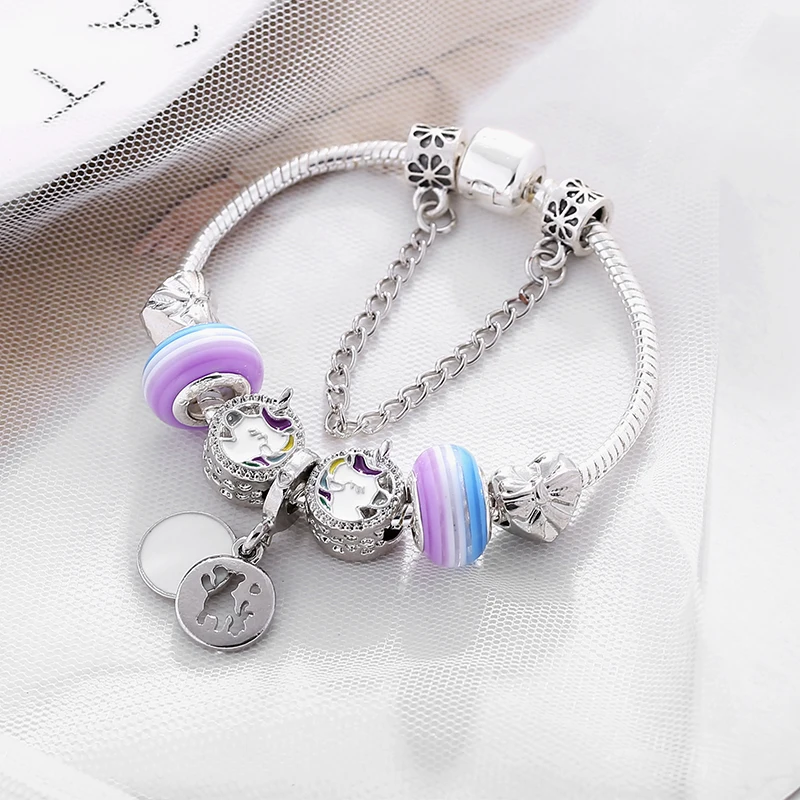 Unicorn Charm Beads Bracelet -Unicorn Fashion