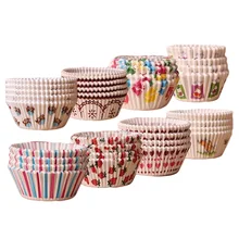 Behogar 100 шт DIY мини-формы для выпечки десертные Формы для кексов бумажные Формы для кексов формы для украшения тортов с случайным узором