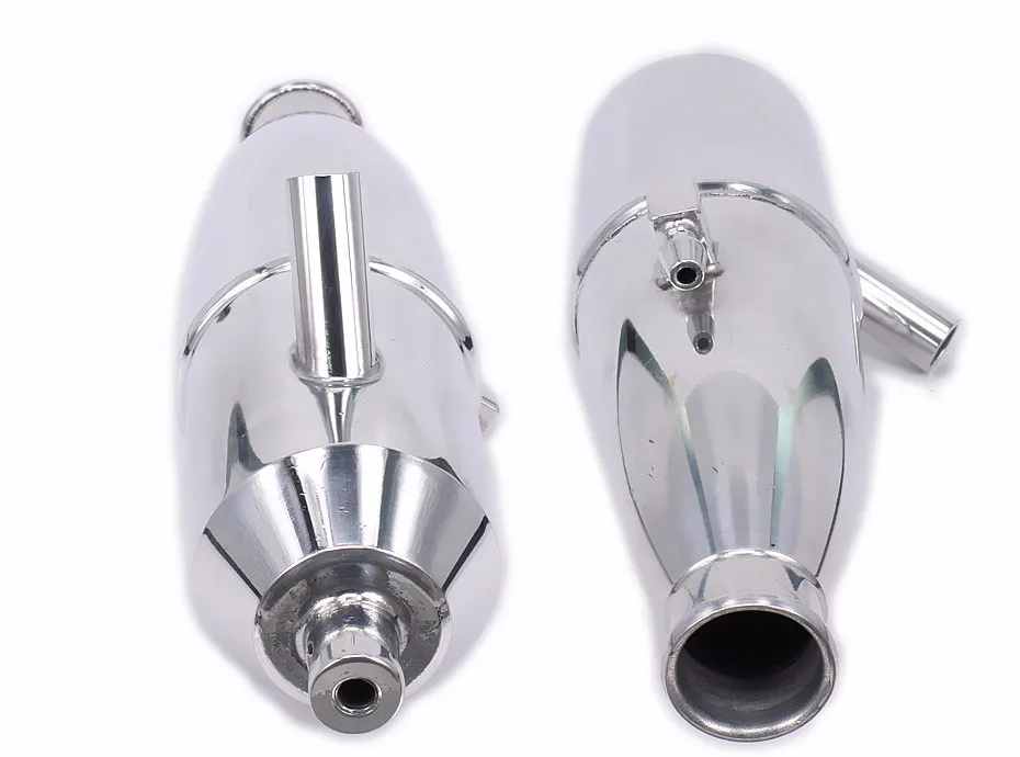 Polished Alloy Aluminum Tuned Side Exhaust Muffler Pipe  (1)