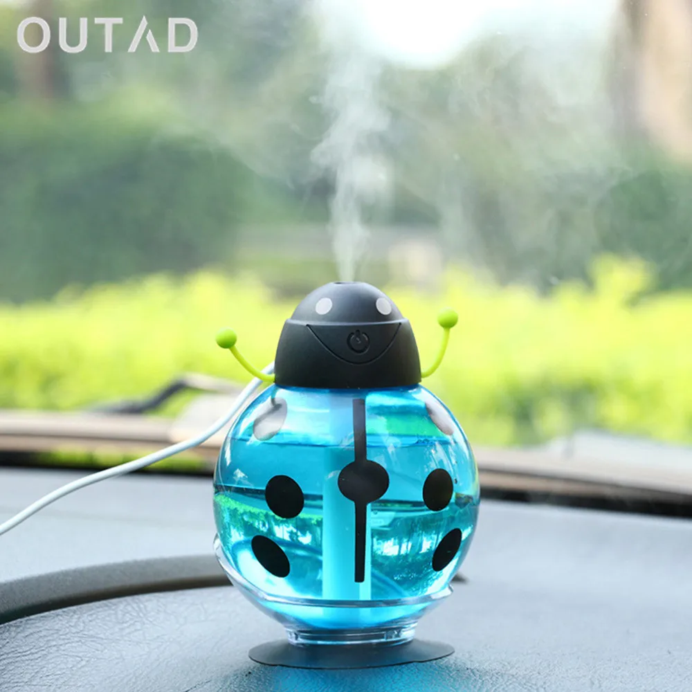 

OUTAD Portable Car Air Humidifier Mini Car Aromatherapy Humidifier Aroma Diffuser Car Air Diffuser Mist Maker DC 5V Led Light