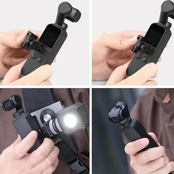 Easy install handheld gimbal expansion cold shoe universal mount data port selfie accessories lightweight for dji osmo pocket