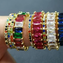 Высококачественное классическое разноцветное обручальное кольцо с кубическим цирконием для женщин и мужчин, Серебряное Золотое кольцо с австрийским кристаллом, кольцо с фианитом