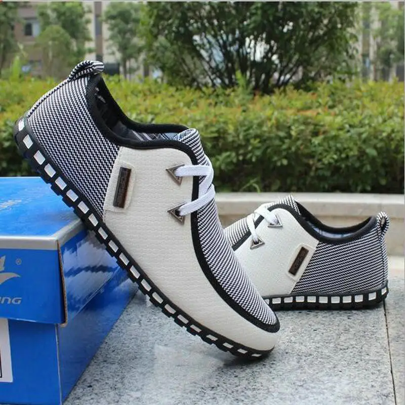 Baratos 2017 primavera transpirable hombres doug holgazanes zapatos casuales aumentaron en los planos de la moda británica encaje hasta zapato masculino raza humana