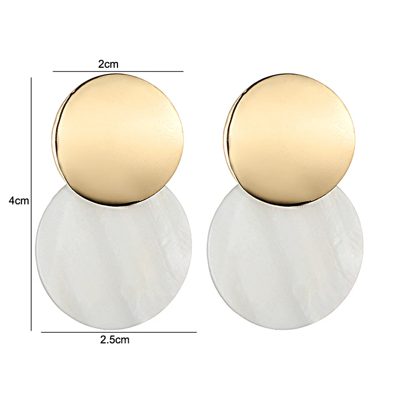 LOVBEAFAS 2019 Fashion Earrings For Women Round Shell Drop Earrings Metal Charming Bohemian boucles d'oreilles pour les femmes - Image 6