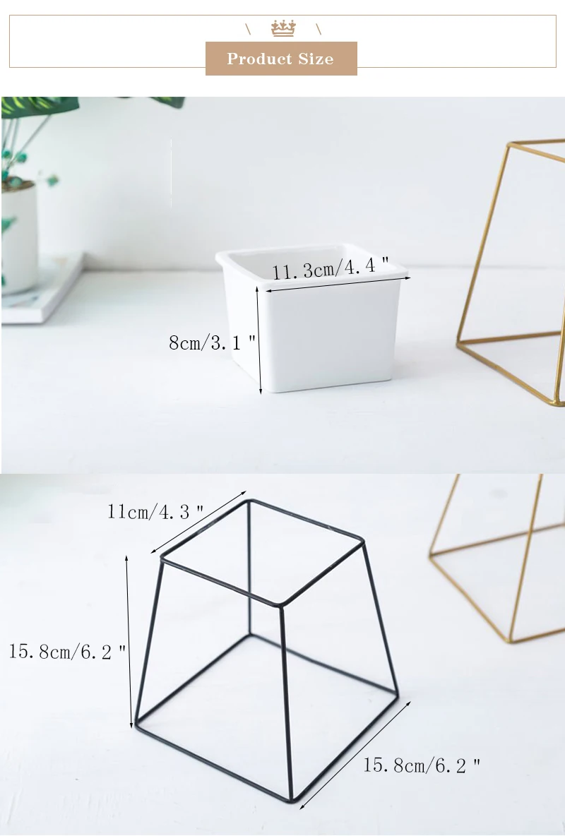 Скандинавские простые квадратные трапециевидные цветочные горшки для выращивания керамический Настольный цветок горшок Железный Пергола ремесло Садовые принадлежности украшение дома