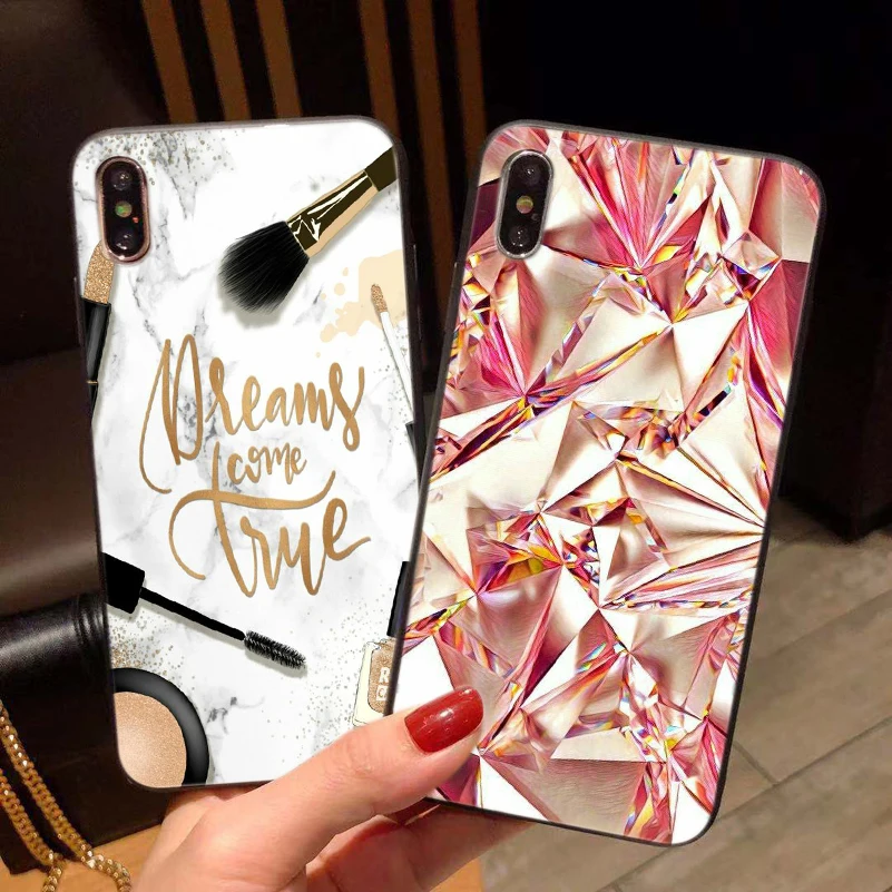 

Coque Funda Phone Case For iPhone 6 6s 7 8 X Plus back cover For iPhone X XS MAX XR Dream come true luxury pattern