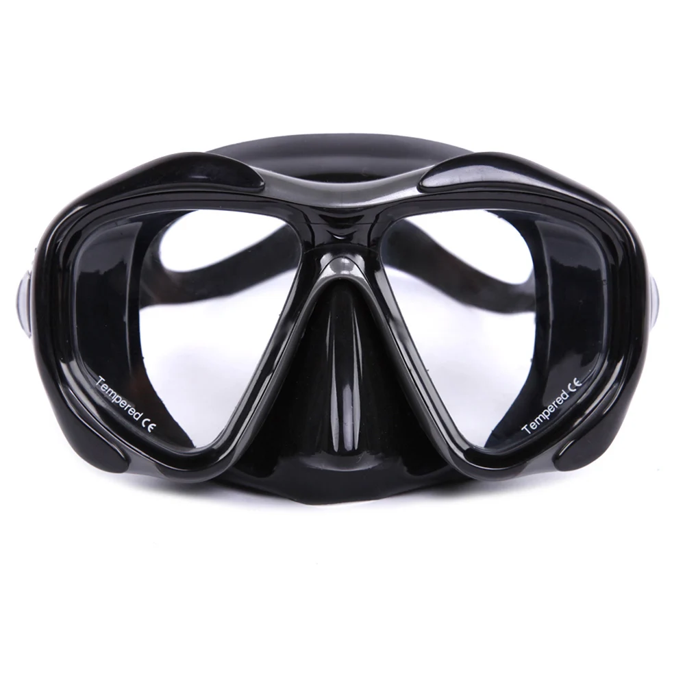 Брендовая профессиональная силиконовая маска для подводного плавания для мужчин t Snorkel для взрослых, анти-туман, УФ, водонепроницаемые очки для плавания/дайвинга для мужчин и женщин - Цвет: Черный