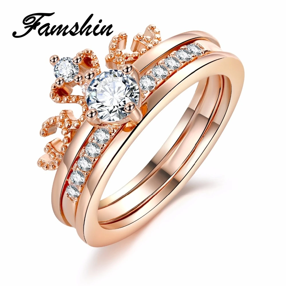 Rose 2018 crown rings fashion jewelry copper products anti allergy fashion temperament