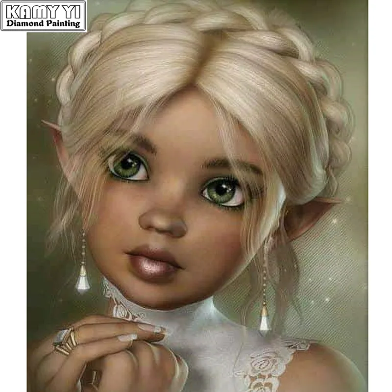 

DIY 5D Full Square/Round Diamonds Embroidery Diamond Painting Cross Stitch Kits Beautiful Elves Diamond Mosaic Home Decoration